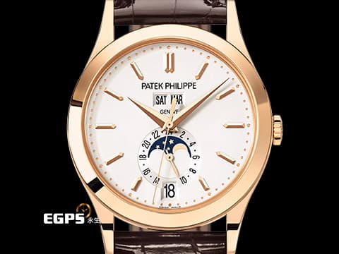 PATEK PHILIPPE 百達翡麗 PP Complications 複雜功能時計 5396 5396R-011 18K玫瑰金材質 年曆錶&nbsp;PP印記 月相顯示&nbsp;2021年保單 錶友未使用珍藏品&nbsp;自動上鏈&nbsp;38.5mm