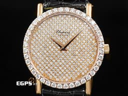 CHOPARD 蕭邦 Classique Homme 經典系列 16/3154&nbsp;<font color="#ff0000">精鑲鑽石錶圈、滿天星面盤</font><font color="#FF0000">&nbsp;</font>玫瑰金材質錶殼&nbsp;手上鍊 33.6mm