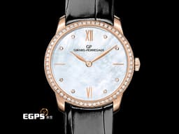 Girard-Perregaux 芝柏 GP錶 1966系列 49528D52A771-CK6A 18K玫瑰金材質&nbsp;<font color="#cadff0">原廠鑲嵌68顆鑽石錶圈（約0.58克拉）白色珍珠貝母面盤</font>&nbsp;&nbsp;<font color="#FF0000">2025年保單</font> 自動上鍊 30mm