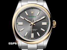 ROLEX 勞力士 Oyster Perpetual 41 蠔式恆動型 134303 OP41 不鏽鋼&amp;18K黃金材質 半金&nbsp;<font color="#05f0f0">今年最新款 100週年紀念款 石板灰色太陽放射紋面盤</font> <font color="#058703">100週年字樣 勞力士綠色「ROLEX」字樣以及綠色方格時標</font>&nbsp;<font color="#FF0000">2026年木紋保卡 保有原廠全膜</font>&nbsp;自動上鍊 41mm