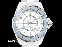 CHANEL 香奈兒 J12 Soft Blue Limited H4341&nbsp;<font color="#7dbaf2">淡藍色外圈 </font>白陶瓷 專利不鏽鋼蝴蝶扣<font color="#7dbaf2"> </font><font color="#ff0000">限量1200只</font>&nbsp;自動上鏈 38mm