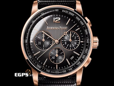 Audemars Piguet 愛彼 AP錶 Code 11.59系列 Flyback chronograph 飛返 計時碼表 26393NR.OO.A002KB.01 漸層灰 煙燻灰色緞面紋面盤 26393 NR 黑陶瓷+玫瑰金錶殼 2021年保單 自動上鍊 41mm