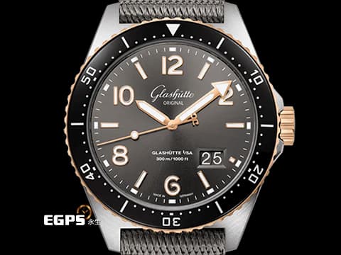Glashutte Original 格拉蘇蒂 SeaQ Panorama Date 1-36-13-04-91-34 18K玫瑰金材質 半金款&nbsp;經典大日期窗&nbsp;2023年12月保卡&nbsp;自動上鍊 43.2mm