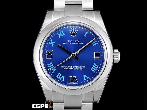 ROLEX 勞力士 177200 藍色面盤 蠔式恆動&nbsp;2021年～活潑藍色面盤  女性首選&nbsp;不鏽鋼材質 自動上鍊 31mm