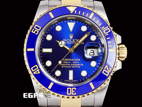 ROLEX 勞力士 Submariner 116613LB 潛航者 116613 LB 半金 藍水鬼 陶瓷框 潛水錶 自動腕錶  2018年保單，盒單配件齊全  40mm