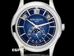 PATEK PHILIPPE 百達翡麗 PP錶 Complications 複雜功能時計 Annual Calendar 5205G-013 <font color=#4169e1>藍色漸變黑色日輝紋錶盤</font> 年曆錶 月相盈虧 18K白金材質 <font color=#FF0000>2023年保單</font> 5205 G <font color=#FFFF33>歡迎各錶友以 PP、AP、勞力士 來店交換，本店將以最高價評估～</font> 自動上鍊 40mm