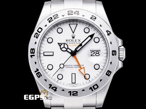 ROLEX 勞力士 Explorer II 蠔式 探險家二型 216570&nbsp;橘色GMT兩地時區指針 白色面盤 不鏽鋼 探二&nbsp;台灣公司貨 自動上鍊 42mm