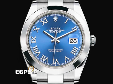 ROLEX 勞力士 Datejust 41 蠔式日誌型 126300 天藍色面盤 經典立體羅馬數字時標 DJ41 不鏽鋼 2023年保卡 蠔式（Oyster）三節錶帶 自動上鍊 41mm