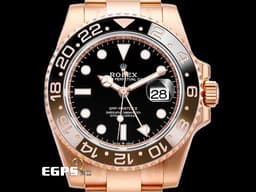 ROLEX 勞力士 GMT-Master II 格林威治型 126715CHNR 陶瓷沙士雙色圈 126715 CHNR 永恆玫瑰金 兩地時區 <font color=#FF0000>玫瑰金沙士圈，2019年保卡</font> <font color=#FFFF33> 此錶歡迎各路錶友以 PP、AP、勞力士 來店交換，本店將以最高價評估～</font> 自動上鏈 40mm