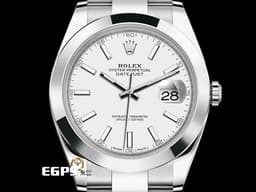 ROLEX 勞力士 蠔式 DATEJUST II 126300 <font color=#FF0000> 白色面盤 2023年保單 新式保卡 </font> 柱狀時標 大型 蠔式 自動腕錶 41mm