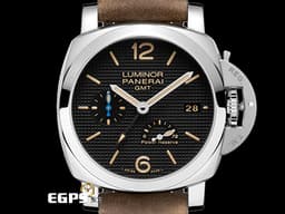 PANERAI 沛納海 Luminor 1950 PAM01537 PAM1537 GMT 三日鍊 <font color=#FF0000>2023年保單 新式保卡 經典巴黎釘紋面盤 台灣公司貨 </font> 動力顯示 自動腕錶 42mm