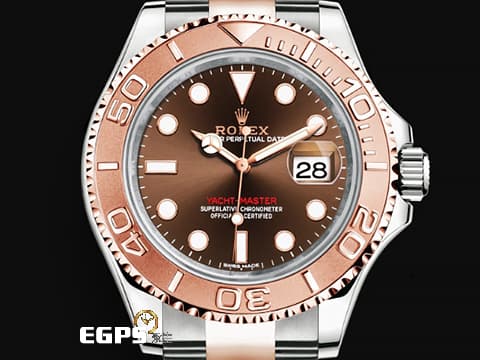 ROLEX 勞力士 Yacht-master 116621 遊艇名仕型 18K玫瑰金與不鏽鋼材質 半金款 巧克力色面盤 2019年保卡&nbsp;自動上鍊 40mm