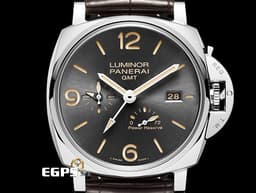 PANERAI 沛納海 Luminor Due PAM944 PAM00944 不銹鋼材質 <font color="#8ec030">炭灰色太陽放射紋面盤 GMT雙時區 3日動力儲存 </font><font color="#05f0f0">微型自動盤</font>&nbsp;自動上鍊 45mm
