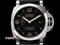 PANERAI 沛納海 Lumnior Marina 1950 PAM01359  <font color=#EA7500>經典三明治面盤 菸草色時標</font> PAM1359 <font color=#4169e1>藍色小秒針</font> 三日鍊  菸草面 三明治面盤 <font color=#FF0000> 絕版經典透明錶背款 </font>  自動上鍊 44mm