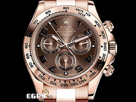 ROLEX 勞力士 Cosmograph Daytona 116505 宇宙計時型 迪通拿 計時碼表&nbsp;絕版阿拉伯數字時標巧克力色面盤 永恆玫瑰金&nbsp;2019年保單&nbsp;自動上鍊 40mm