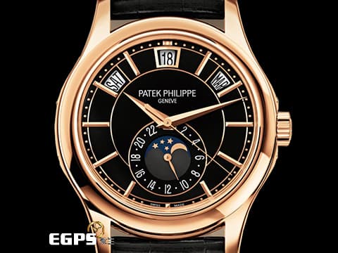Patek Philippe 百達翡麗 PP錶 Complications 複雜功能時計 Annual Calendar Moonphase 年曆錶 5205R-010&nbsp;玫瑰金材質&nbsp;年曆功能 月相盈虧 日夜顯示&nbsp;PP印記 2019年保單 自動上鍊 40 mm