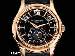 Patek Philippe 百達翡麗 PP錶 Complications 複雜功能時計 Annual Calendar Moonphase 年曆錶 5205R-010&nbsp;<font color="#f2c38d">玫瑰金材質</font>&nbsp;年曆功能 月相盈虧 日夜顯示&nbsp;<font color="#ff0000">PP印記 2019年保單</font> 自動上鍊 40 mm