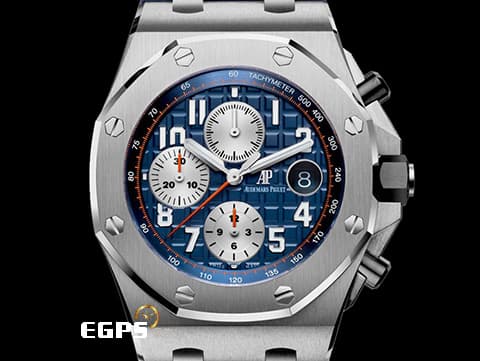 Audemars Piguet 愛彼 AP錶 Royal Oak Offshore 皇家橡樹 離岸型 26470ST Navy 海軍藍&nbsp;計時碼表 不鏽鋼材質&nbsp;2018年新式保卡&nbsp;自動上鏈 42mm