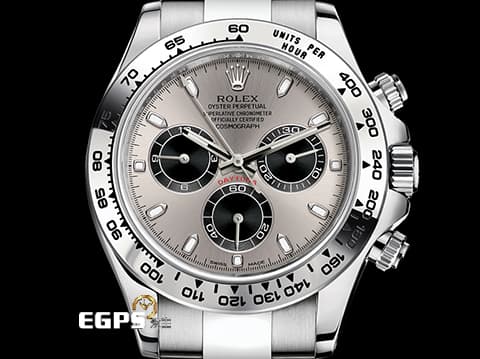 ROLEX 勞力士 Daytona 116509 迪通拿 計時碼表 18K白金材質 鍊帶款 2018年卡 錶友珍藏未使用品&nbsp;灰色熊貓面盤 梁家輝&nbsp;自動上鏈 40mm