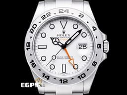 ROLEX 勞力士 EXPLORER Ⅱ 216570 蠔式 探險家2型 <font color="#FFFFFF">白色面盤</font> 橘針 GMT 兩地時間 <font color="#FF0000">2022年新式綠卡</font> 自動上鍊 42mm