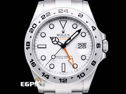 ROLEX 勞力士 EXPLORER Ⅱ 216570 蠔式 探險家2型 白色面盤 橘針 GMT 兩地時間 2022年新式綠卡 自動上鍊 42mm