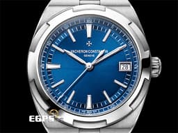 Vacheron Constantin 江詩丹頓 VC Oversea 縱橫四海 4500V/110A-B128 <font color="#FF0000"> 易拆卸替換錶帶裝置，日內瓦印記 2022年保單 </font> <font color="#05f0f0"> 絕美氣質出眾的藍面大三針 台灣公司貨 一錶三戴</font> 自動上鏈&nbsp;41mm
