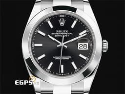 ROLEX 勞力士 DateJust 41 蠔式日誌型 126300 <font color="#383838">亮黑色面盤</font> DJ41 不鏽鋼&nbsp;<font color="#FF0000">2024年保卡 蠔式（Oyster）三節錶帶 </font> 自動上鍊 41mm