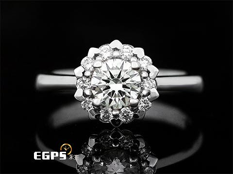 GIA鑽石 主石0.51CT D/VS2 3EX 無螢光 白K金材質 鑽石戒指 幸福花冠 鑽飾 鑽戒