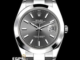 ROLEX 勞力士 Datejust 41 蠔式日誌型 126300 <font color=#ADADAD>石板灰色錶面 柱狀時標</font> DJ41 不鏽鋼 大三針 <font color=#FF0000>2022年保單 蠔式（Oyster）三節錶帶</font> 自動上鍊 41mm