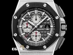 Audemars Piguet AP錶 愛彼 Royal Oak Offshore 皇家橡樹離岸型 鈦貓 26400IO.OO.A004CA.01 鈦金屬 陶瓷錶圈 <font color="#FF0000">2017年保單</font> 深灰色面盤 計時碼表 男錶 44mm