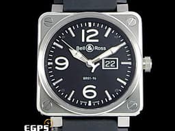 BELL&amp;ROSS柏萊士錶 INSTRUMENTS系列 BR01-96-S Grande Date 不鏽鋼材質 <font color="#ff0000">方形航空儀表造型 大日期窗 阿拉伯數字＋棒狀時標</font>&nbsp;自動上鍊 46mm