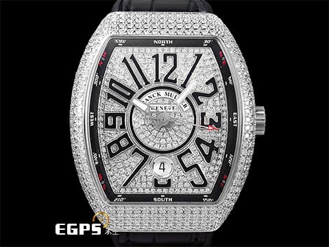 Franck Muller 法蘭穆勒 FM Vanguard V41 不鏽鋼材質 精鑲鑽錶 精鑲滿天星面盤 自動上鍊&nbsp;40.8X50mm