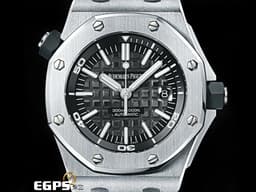 Audemars Piguet 愛彼 AP錶 Royal Oak Offshore Diver 皇家橡樹 離岸型 15710ST.OO.A002CA.01 <font color="#4f4f4f">經典八角形外框 特大格紋面盤 黑呆</font> 15710 ST 不鏽鋼 潛水錶&nbsp;<font color="#FF0000">2017年保卡 透背款</font> 自動上鍊 42mm