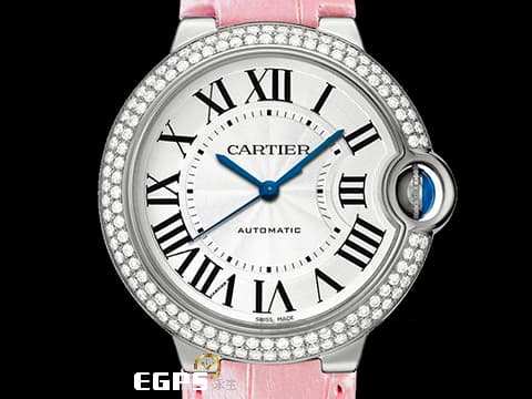 CARTIER 卡地亞 Ballon Bleu 藍氣球  WE900651&nbsp;18K白金材質 原廠鑲嵌鑽石錶圈 銀白色面盤&nbsp;台灣公司貨 新錶定價：1,050,000 元&nbsp;自動上鍊 36mm