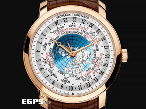 Vacheron Constantin VC 江詩丹頓 Patrimony Traditionnelle 傳承系列 86060/000R-9640 18K玫瑰金材質  蘭伯特投影世界地圖 超複雜三錶盤設計 有別於一般世界時區24個時區 這款有能準確的顯示37個時區 2016年保卡 新錶訂價1,615,000元&nbsp; 自動上鍊 42.5mm
