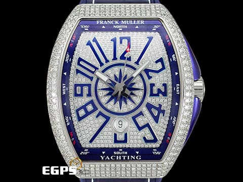 Franck Muller 法蘭穆勒 FM Vanguard V45 Yachting 遊艇系列  V45 SC DT 精鑲滿天星鑽錶  滿滿的美鑽耀眼奪目，絕對是目光的焦點，歡迎來店試戴！！ 滿天星鑽面 自動上鏈 44x54 mm