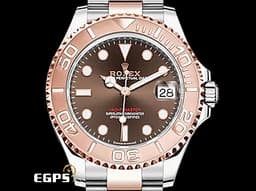 ROLEX 勞力士 Yacht-Master 37 蠔式 遊艇名仕型 268621 <font color=#D2691E>巧克力色面盤</font> 中型 玫瑰金 半金款 <font color=#FF0000>2021年保卡</font> 自動上鍊 37mm