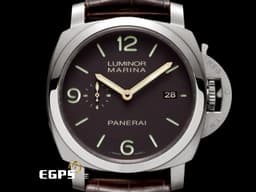 PANERAI 沛納海 LUMINOR MARINA PAM351 PAM00351 三日鍊 <font color="#f97171">金色指針 鈦金屬材質 鐵鏽色三明治面盤 透明錶背</font>&nbsp;<font color="#ff0000">台灣公司貨</font>&nbsp;自動上鏈 44mm