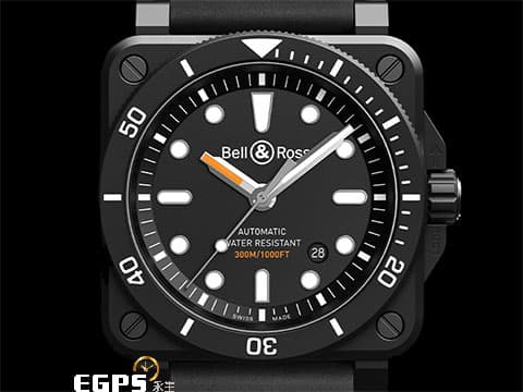 Bell &amp; Ross 柏萊士 BR03-92 Diver Black Matte&nbsp; 黑色PVD不鏽鋼材質&nbsp;2019年保單 配件齊全&nbsp;自動上鏈 42mm