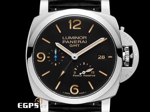 PANERAI 沛納海 Luminor Marina PAM01321 三日鍊 PAM1321 經典三明治面盤 藍色小秒針 菸草色夜光  2022年保單 兩地時間 動能儲存顯示 自動上鍊  44mm