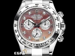 ROLEX 勞力士 Cosmograph Daytona 宇宙計時型 迪通拿 116509 NC.8DI 計時碼表 18K白金 <font color=#FF0000>已停產絕版鑽石時標珍珠貝母 搭配三眼塘金小錶盤</font> 116509NC.8DI 自動上鍊 40mm