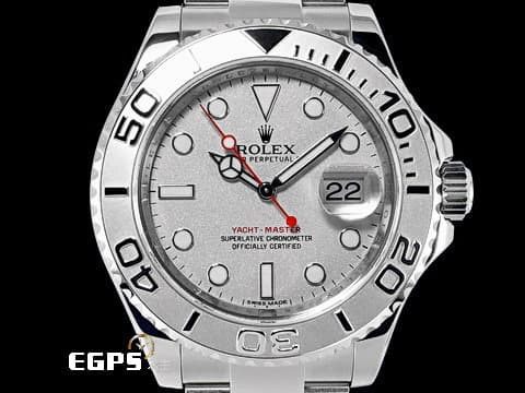 ROLEX 勞力士 Yacht-Master 40 蠔式 遊艇名仕型 116622 經典夜光賓士指針 PT950 鉑金刻度外圈 絕版鉑金噴砂面盤搭配紅色秒針 不鏽鋼 自動上鍊 40mm