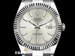 ROLEX 勞力士 DateJust 41 蠔式日誌型 126334 <font color=#DDDDDD>銀色放射紋面盤</font> 不鏽鋼 DJ41 經典三角坑紋錶圈 <font color=#FF0000>2022年新式保卡 蠔式（Oyster）三節錶帶</font> 自動上鍊 41mm