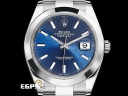 ROLEX 勞力士 DATEJUST 126300 經典 蠔式日誌型 <font color=#4169e1>藍色錶面</font> DJ41 不鏽鋼 <font color=#FF0000>2024年保單 新式保卡 蠔式三版錶帶</font> 自動上鍊 41mm