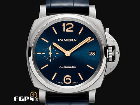 PANERAI 沛納海 Luminor Due 3 Day PAM926 三日鍊 小秒針 PAM00926 藍色放射紋三明治面盤 鈦金屬&nbsp;2019年保單  自動上鍊 38mm