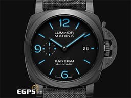 PANERAI 沛納海 Luminor Marina <font color=#4F4F4F>Carbotech 碳纖維複合材質錶殼</font> PAM1661 <font color=#4169e1>藍色夜光三明治面盤</font> PAM01661 三日鍊 小秒針 <font color=#FF0000>2021年台灣公司貨</font> 自動上鍊 44mm