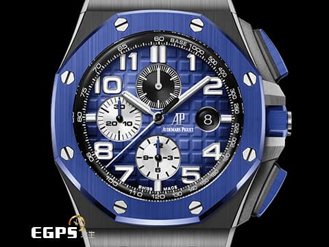 AUDEMARS PIGUET 愛彼 AP錶 ROYAL OAK OFFSHORE 皇家橡樹離岸型  26405CE.OO.A030CA.01 2021年 黑色帆布壓紋橡膠錶帶 計時碼表 自動上鍊&nbsp;44mm