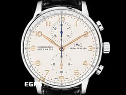 IWC 萬國 Protuguese 大葡萄牙 IW371445 計時碼表 <font color="#fff0a3">白色面盤 金色指針時標</font> <font color="#ff0000">2018年保卡</font> 自動上鍊 41 mm