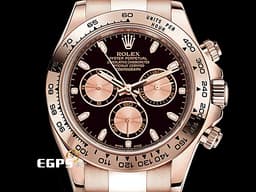 ROLEX 勞力士 Cosmograph Daytona 宇宙計時型 迪通拿 116505 計時碼表 <font color="#696969">黑色錶面</font>搭配<font color="#e4b37c">日亮金</font>計時盤 永恆玫瑰金&nbsp;<font color="#ff0000">2018年保卡</font> 賽車錶 自動上鏈 40mm