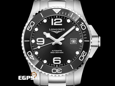 LONGINES 浪琴 Hydro Conquest 康卡斯 深海征服者 L37824566 浪鬼 黑色陶瓷錶圈 黑色面盤 黑水鬼 不鏽鋼 2024年保單 潛水錶 自動上鍊 43mm